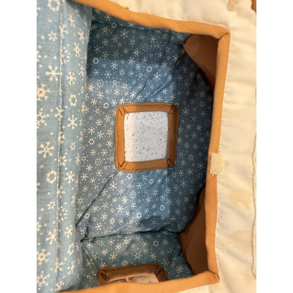 Vintage House of Hatten Plush Fabric Nativity Set Manger Soft Carry Case